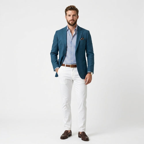 Dawid | Wełniana marynarka męska ze szpiczastą klapą elegancka