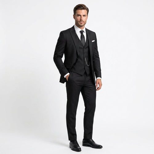 Oskar | Garnitur męski trzyczęściowy slim fit na wesele i do pracy